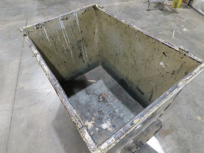 Portable Steel Hopper 1/2 Yard Tote Non-Tilt Towable Cart 36x24x30" Tan