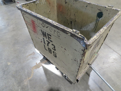 Portable Steel Hopper 1/2 Yard Tote Non-Tilt Towable Cart 36x24x30" Tan