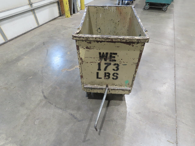 Portable Steel Hopper 1/2 Yard Tote Non-Tilt Towable Cart 36x24x30" Tan