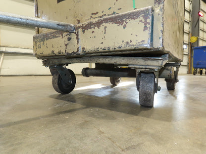 Portable Steel Hopper 1/2 Yard Tote Non-Tilt Towable Cart 36x24x30" Tan