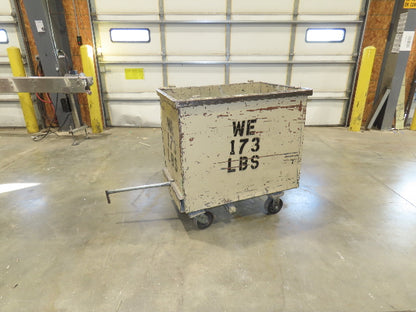 Portable Steel Hopper 1/2 Yard Tote Non-Tilt Towable Cart 36x24x30" Tan
