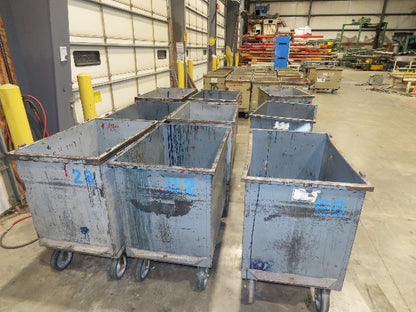 Portable Steel Hopper 1/2 Yard Tote Non-Tilt Towable Cart 36x24x30" Gray