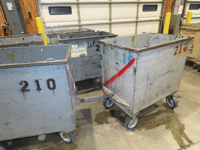 Portable Steel Hopper 1/2 Yard Tote Non-Tilt Towable Cart 36x24x30" Gray