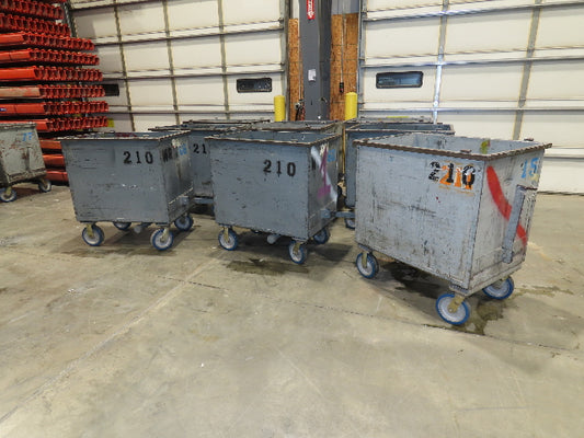 Portable Steel Hopper 1/2 Yard Tote Non-Tilt Towable Cart 36x24x30" Gray
