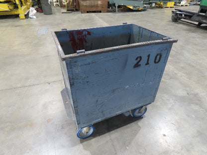 Portable Steel Hopper 1/2 Yard Tote Non-Tilt Towable Cart 36x24x30" Gray