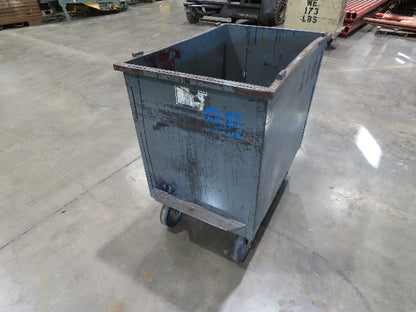 Portable Steel Hopper 1/2 Yard Tote Non-Tilt Towable Cart 36x24x30" Gray