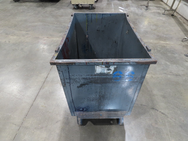 Portable Steel Hopper 1/2 Yard Tote Non-Tilt Towable Cart 36x24x30" Gray