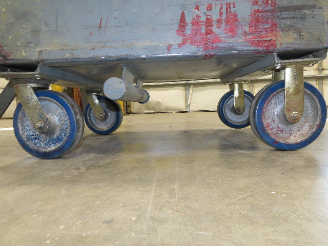 Portable Steel Hopper 1/2 Yard Tote Non-Tilt Towable Cart 36x24x30" Gray