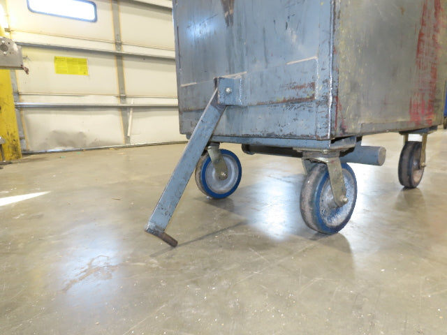 Portable Steel Hopper 1/2 Yard Tote Non-Tilt Towable Cart 36x24x30" Gray