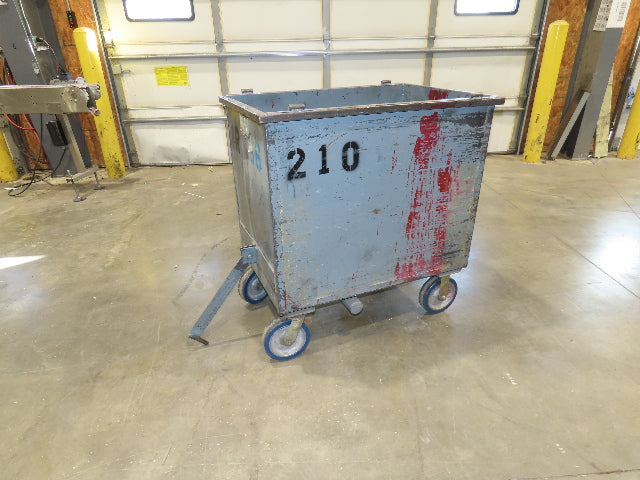 Portable Steel Hopper 1/2 Yard Tote Non-Tilt Towable Cart 36x24x30" Gray