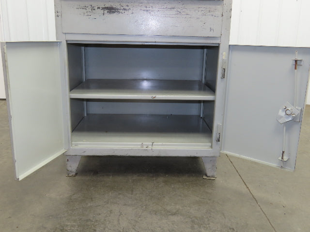 Strong Hold Extreme Duty 12 GA Shop Desk 1 Drawer Riser Shelf 36x28x54"