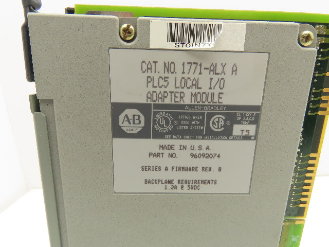 Allen Bradley 1771-ALX PLC Local I/O Adapter Module