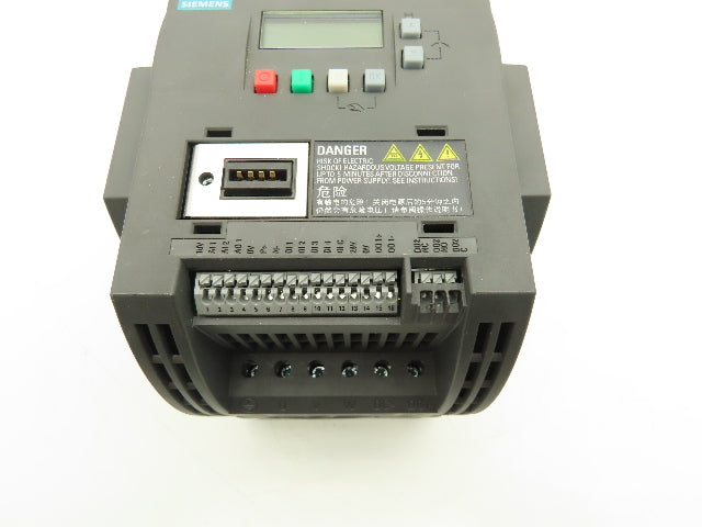 Siemens 6SL3210-5BB21-1UV0 Sinamics Variable Frequency Drive VFD 1.5Hp 240V 1Ph