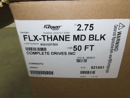 Flexaust Flx-Thane 2.5"x 50' Urethane Wire Flex Hose Air Dust Fume Vacuum Black