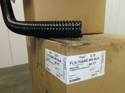 Flexaust Flx-Thane 2.5"x 50' Urethane Wire Flex Hose Air Dust Fume Vacuum Black