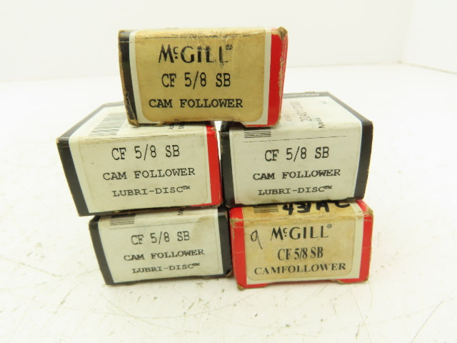 McGill CF 5/8 SB Flat Cam Follower 5/8" Roller Dia 1/4" Stud Dia Lot of 5