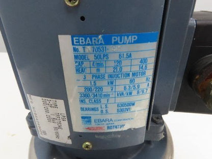 Ebara 50LPS Stainless In-line Centrifugal Pump 105gpm 220V 3PH 2" Threaded DN50