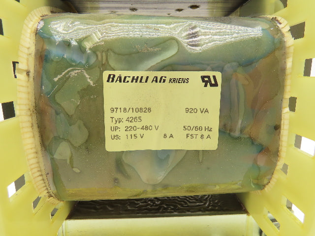Bachli AG Kriens 4265 Industrial Transformer 240/480V 115V 8A 920VA