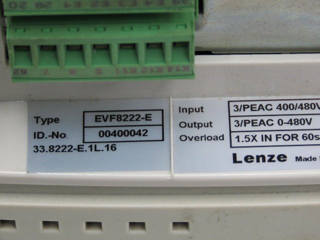Lenze EVF8222-E VFD AC Servo Drive 22kW 400-480V 47A 3PH
