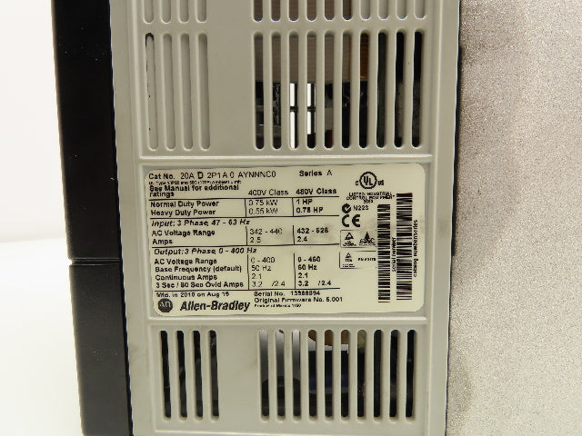 Allen Bradley 20AD2P1A0AYNNNC0 PowerFlex 70 Variable AC Drive VFD 1Hp 480V 3PH
