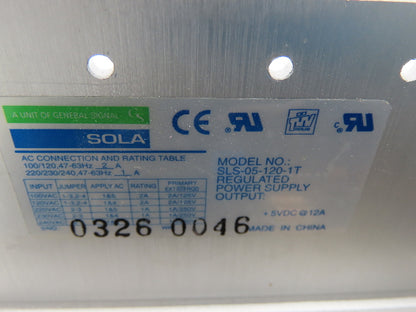 Sola SLS-05-120-1T Open Frame Power Supply Module 120/240V 5V 12A