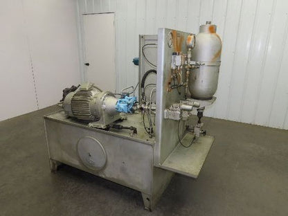 Herion Hydraulic Power Unit 10Hp 120 Gal 4500 PSI Denison Pump PV6-2R1C-C02