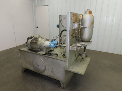 Herion Hydraulic Power Unit 10Hp 120 Gal 4500 PSI Denison Pump PV6-2R1C-C02