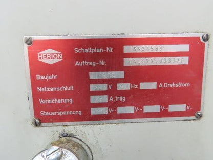 Herion Hydraulic Power Unit 10Hp 120 Gal 4500 PSI Denison Pump PV6-2R1C-C02