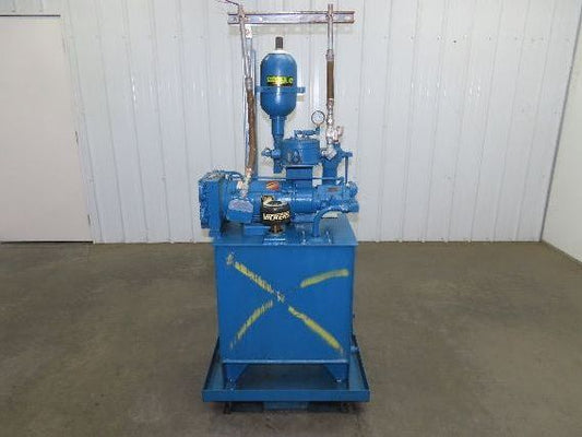 Vickers PVQ10 Hydraulic Power Unit 30 Gal 5 GPM 3000 PSI 2Hp 460V w/Oil Cooler