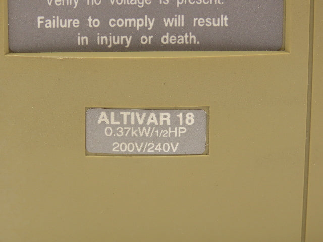 Square D Telemecanique ATV18U09M2 ALTIVAR 18 Variable AC Drive VFD .5Hp 240V 1PH