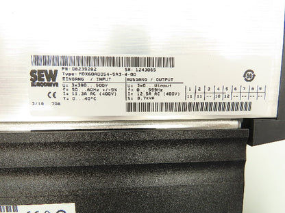 Sew Eurodrive MDX60A0054-5A3-4-00 Movidrive B Inverter Drive w/Controller MDX61B