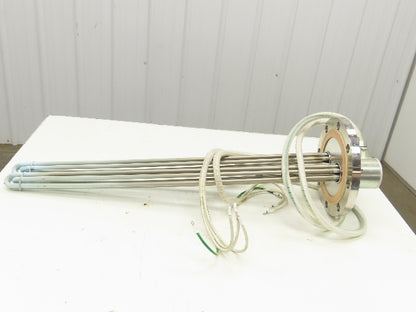 200V3P10KW Stainless Immersion Tube Heater Element 36" 10kw 200V 3PH 11" Flange