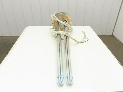 200V3P10KW Stainless Immersion Tube Heater Element 36" 10kw 200V 3PH 11" Flange