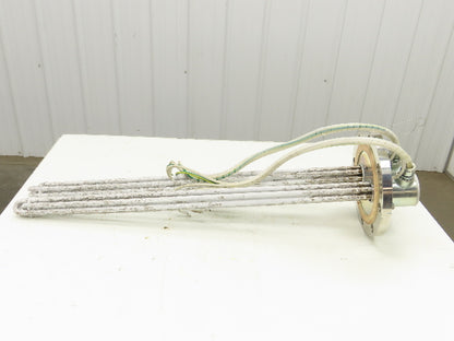 200V3P10KW Stainless Immersion Tube Heater Element 36" 10kw 200V 3PH 11" Flange