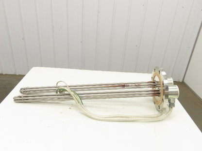 200V3P10KW Stainless Immersion Tube Heater Element 36" 10kw 200V 3PH 11" Flange