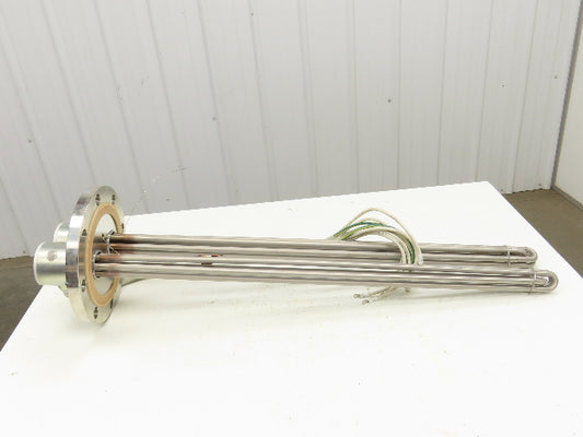 200V3P10KW Stainless Immersion Tube Heater Element 36" 10kw 200V 3PH 11" Flange