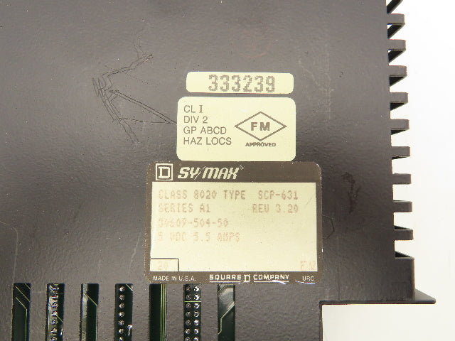 Square D 8020-SCP-631 Sy/Max Processor Model 600 Series A1 Rev 3.20 5VDC 5.5A