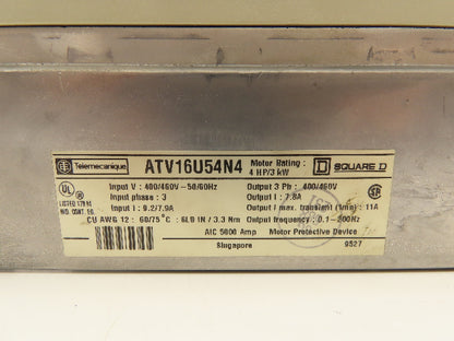Square D/Telemecanique ATV16U54N4 Altivar 16 4 Hp AC Drive 460V 3PH 7.8A 460V
