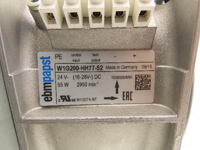 Hawa W1G200-HH77-52 Fan Filter Ventilation Unit 24V 55W 2950 RPM 8" Fan