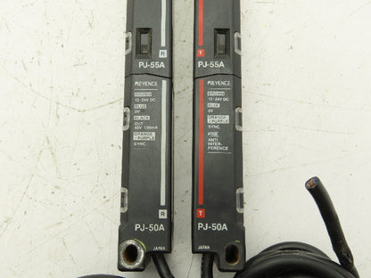 Keyence PJ-55A PJ-50A Light Curtain Sensor Transmitter And Receiver Set 12-24VDC