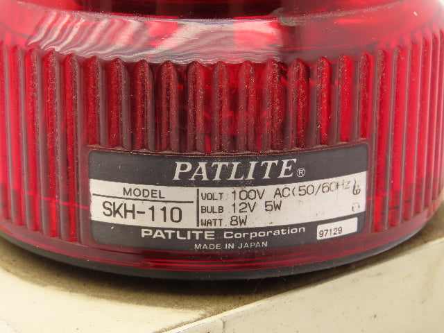 Patlite SKH-110 Revolving Warning Light Red 100VAC 12V 5W Bulb