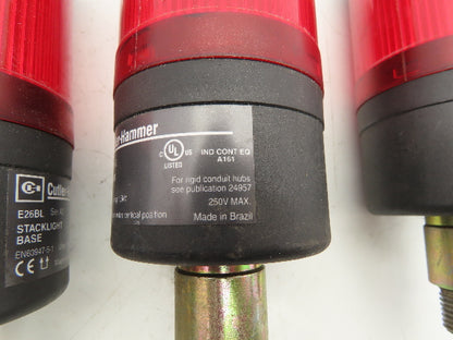 Cutler-Hammer E26BL Stack Light Base Red E26 Ser A2 Bulb Lot of 5