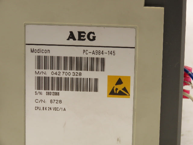 AEG/Modicon PC-A984-145 PLC CPU Processor Module 24VDC 14 Card Rack