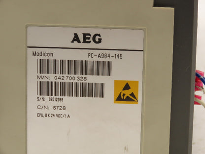AEG/Modicon PC-A984-145 PLC CPU Processor Module 24VDC 14 Card Rack