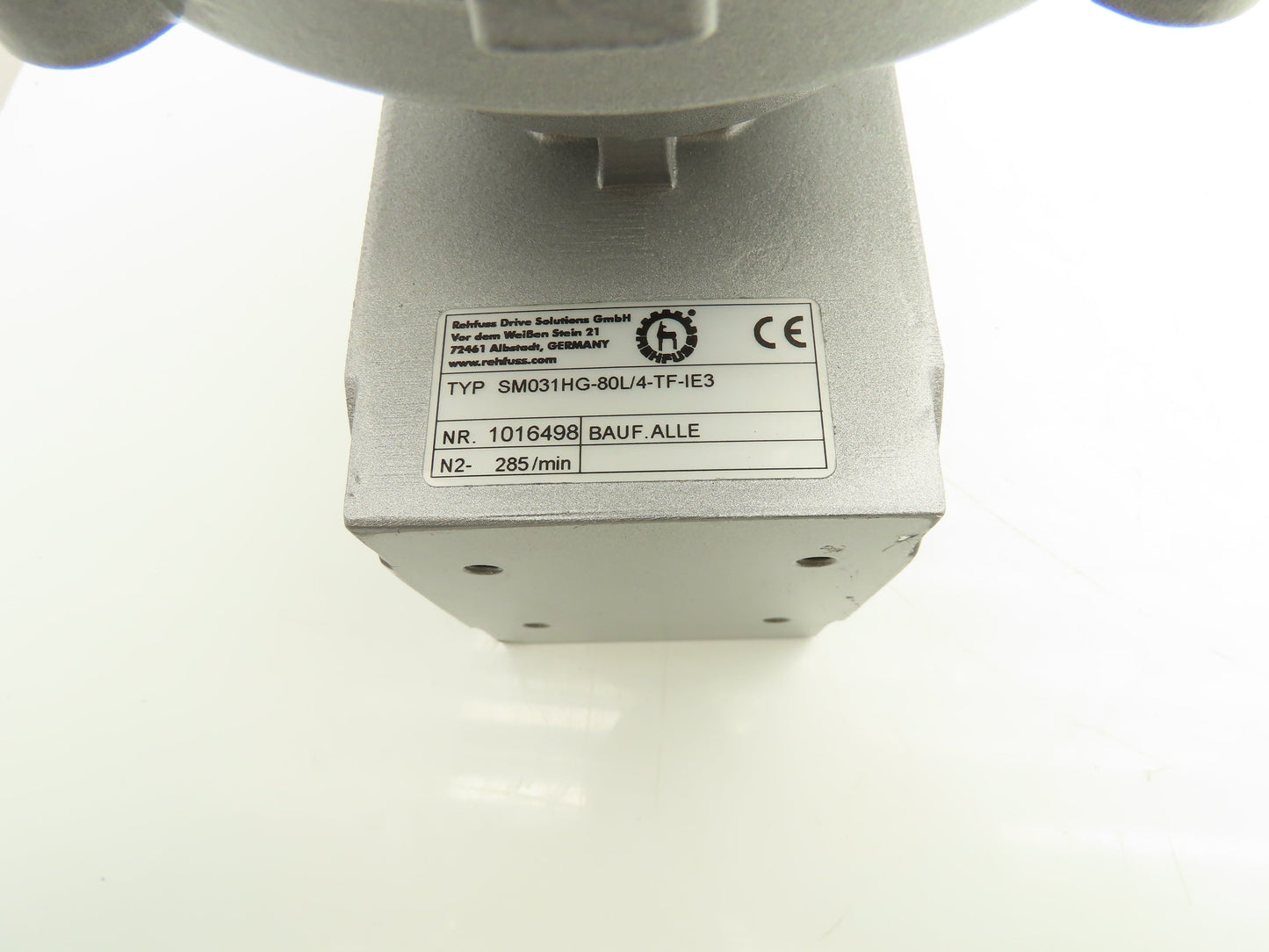 Rehfuss 80L/4-TF-FU-IE3 Gearmotor 0.9kW 230/460V 285 RPM 3PH Hollow Shaft