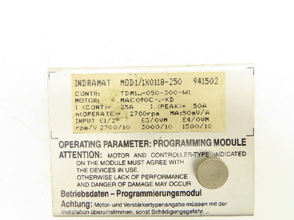 Indramat 	TDM1..-050-300-W1 Programming Module 50A 2700RPM