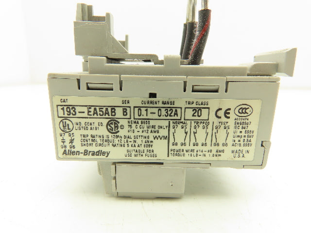 Allen Bradley 193-EA5AB Overload Relay 0.1-0.32A