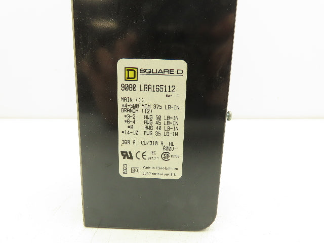 Square D LBA165112 Power Distribution Block 1 Pole 380A 600V