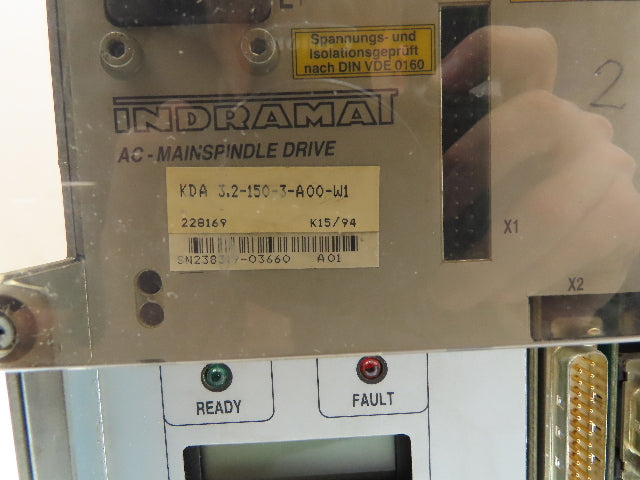Indramat KDA 3.2-150-3-A00-W1 AC Main Servo Spindle Drive 150A 300V