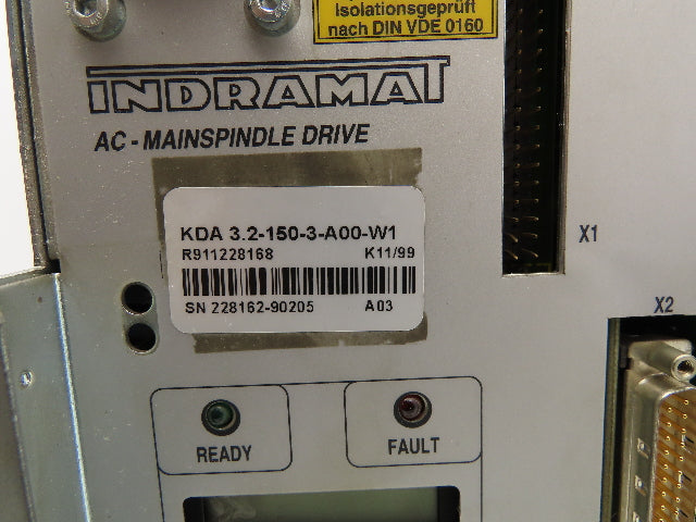 Indramat KDA 3.2-150-3-A00-W1 AC Main Servo Spindle Drive 150A 300V